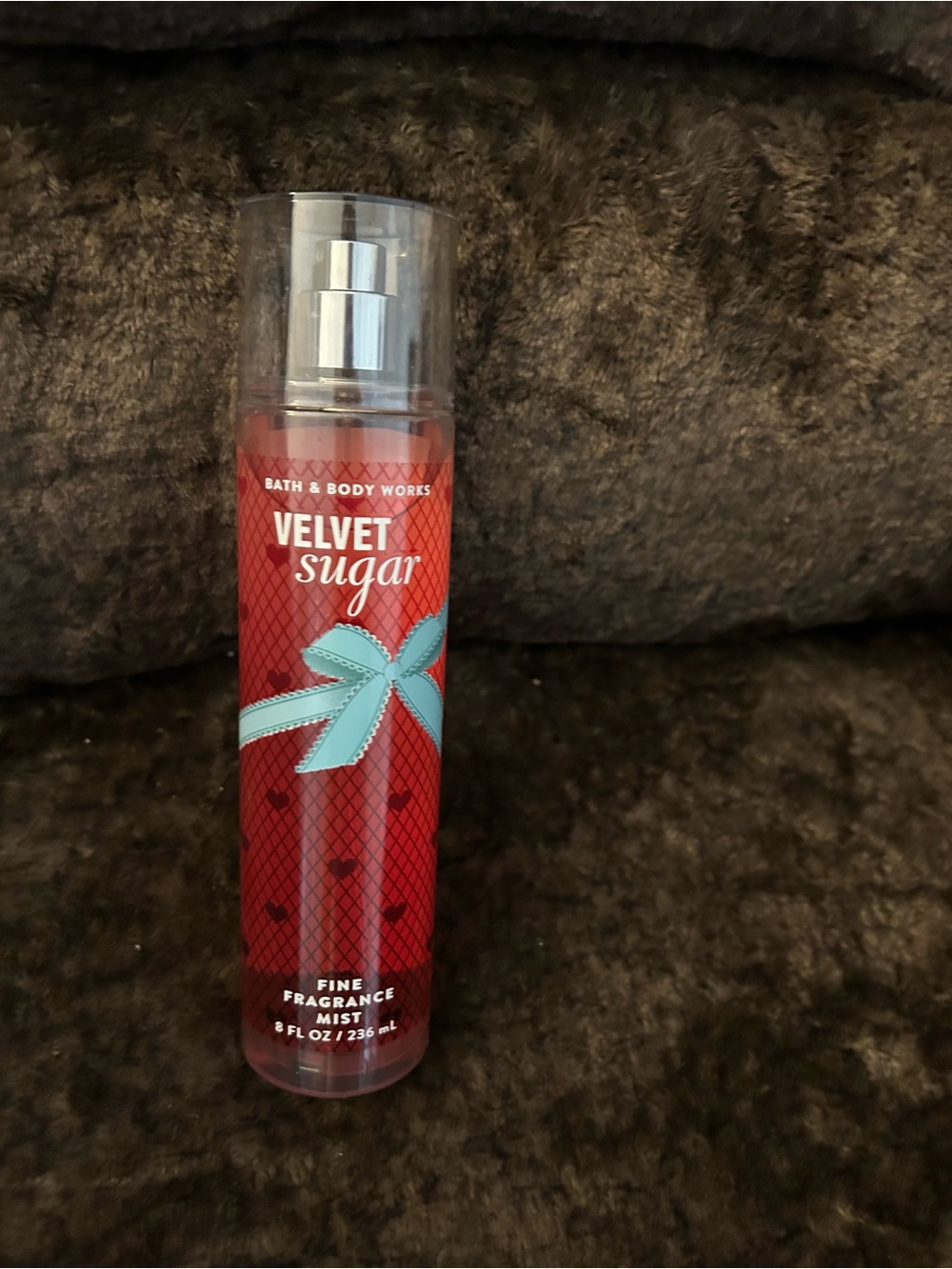 Bath & Body Works Velvet Sugar Fragrance Mist - Red with Teal Bow